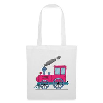 Kinderzug Eisenbahn pink - Stoffbeutel - Weiß - Vorne