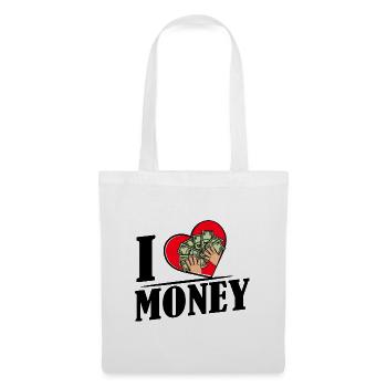 I love Money - Herz mit Geldscheinen - Stoffbeutel - Weiß - Vorne