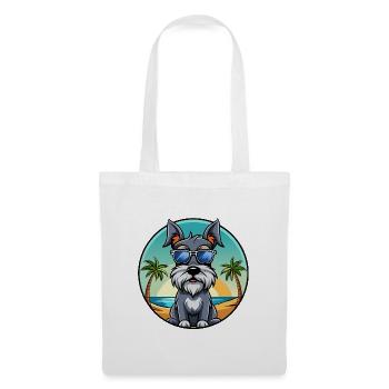 Standard Schnauzer Hunderasse Cartoon Sonnenbrille - Stoffbeutel - Weiß - Vorne