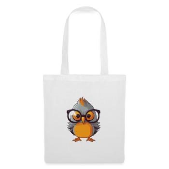 Kuckuck trägt Brille Karikatur Kawaii Illustration - Stoffbeutel - Weiß - Vorne