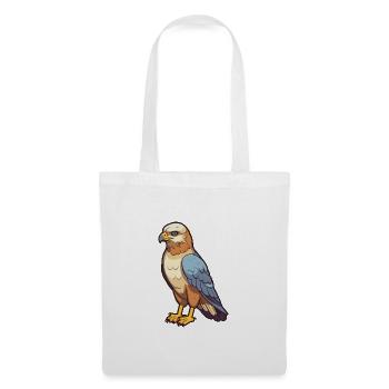 Bussard-Karikatur-Kawaii-Aquarellillustration - Stoffbeutel - Weiß - Vorne
