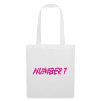 Number 1 - eins - erster - erste - 1 - Nummer 1 - Stoffbeutel - Weiß - Vorne