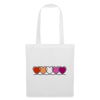 Cœurs lesbiennes lesbiennes - Sac en tissu - blanc - Devant