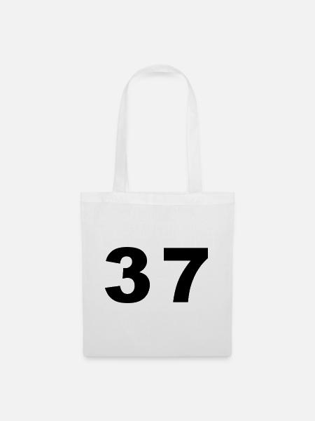 Number - 37 - siebenunddreißig - Stoffbeutel - Weiß