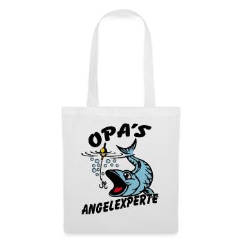Opa's Angelexperte - Angeln mit Opa - Stoffbeutel - Weiß - Vorne