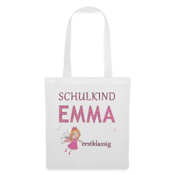 Écolière Emma première classe - Sac en tissu - blanc - Devant