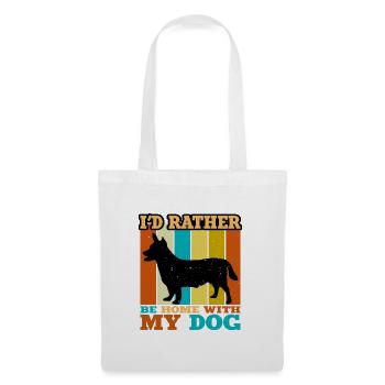 Lancashire Heeler Hund Liebe Silhouette Retro Sonnenuntergang - Stoffbeutel - Weiß - Vorne
