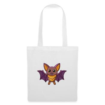 Bat Cute Mascot Cartoon Character Kawaii - Tote Bag - white - Front
