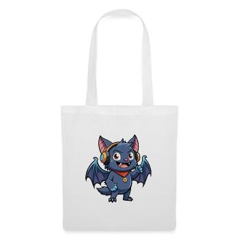 Bat Funny Cartoon Character Headphone Music - Tote Bag - white - Front