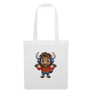 Bison Funny Cartoon Character Headphone Music - Tote Bag - white - Front