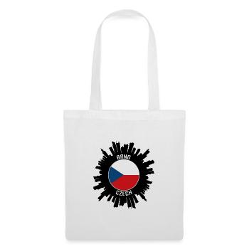 Brünn Skyline Tschechische Flagge Reise Souvenir - Stoffbeutel - Weiß - Vorne