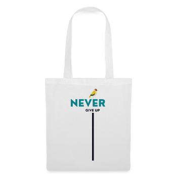 never give up bird - Stoffbeutel - Weiß - Vorne