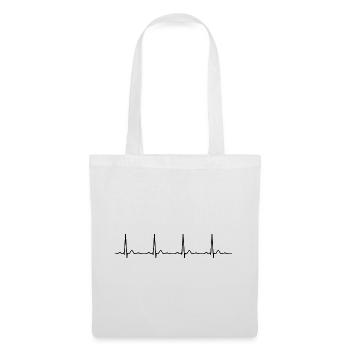 Herzschlag-EKG-Linie Medizinischer Pulswellen-Ikon-Vektor - Stoffbeutel - Weiß - Vorne