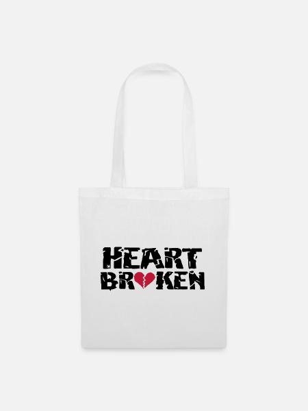 Herz <3Broken - Stoffbeutel - Weiß