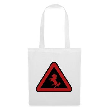 Achtung Einhorn, Gefahr - Stoffbeutel - Weiß - Vorne