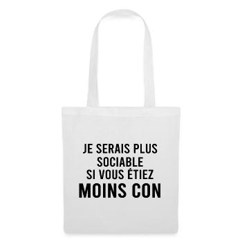Je serai plus sociable si. - Sac en tissu - blanc - Devant