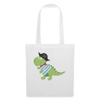 Dino Pirat Piratenkostüm Halloween Karneval Jungen - Stoffbeutel - Weiß - Vorne