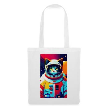 Astronauten-Katze - Stoffbeutel - Weiß - Vorne