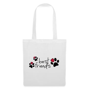Slagon bester Freund, ich liebe meinen Hund oder meine Katze. - Stoffbeutel - Weiß - Vorne