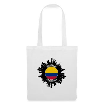 Medellin Skyline Kolumbien Flagge Reise Souvenir - Stoffbeutel - Weiß - Vorne