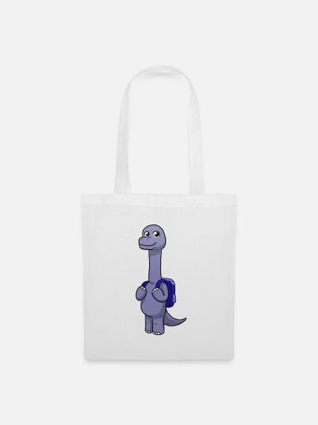 School Dino - Stoffbeutel - Weiß