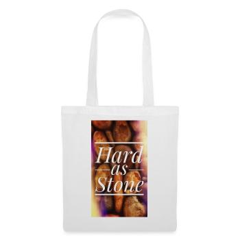Hart wie Stein Typografie - Stoffbeutel - Weiß - Vorne