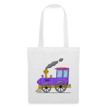 Kinderzug Eisenbahn lila - Stoffbeutel - Weiß - Vorne
