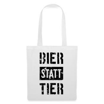 BIER STATT TIER - Stoffbeutel - Weiß - Vorne