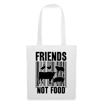 FRIENDS NOT FOOD VEGAN VEGANER - Stoffbeutel - Weiß - Vorne
