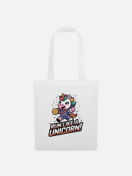 Renne wie ein Einhorn! - Stoffbeutel - Weiß