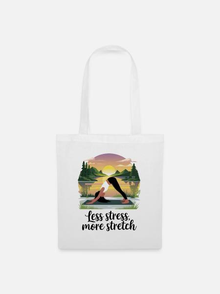Less Stress, More Stretch - Tote Bag - white