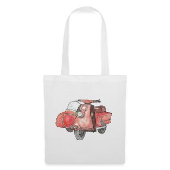Vintage scooter with sidecar - Tote Bag - white - Front