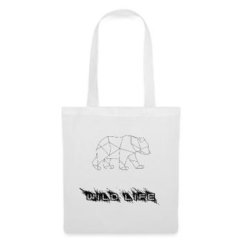 Geometrischer Bär - Stoffbeutel - Weiß - Vorne