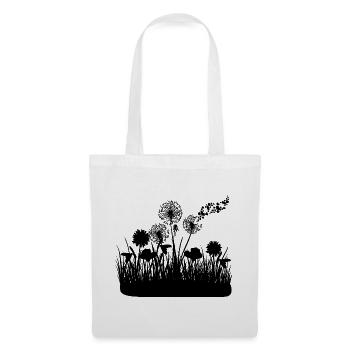 Butterfly Design Pust flowers meadow hearts - Tote Bag - white - Front