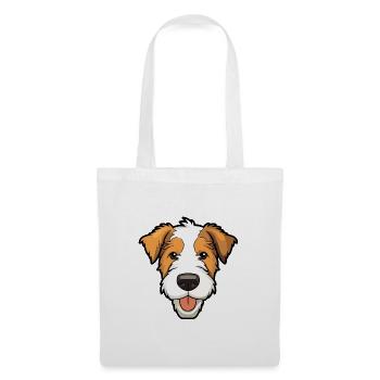 Draht Foxterrier Hunderasse Aquarell Karikatur Kawa - Stoffbeutel - Weiß - Vorne