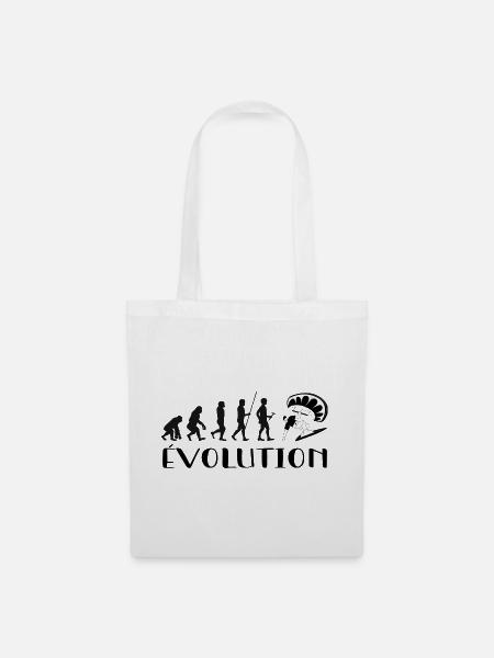 Evolution Vom Affen zum Surfer - Stoffbeutel - Weiß