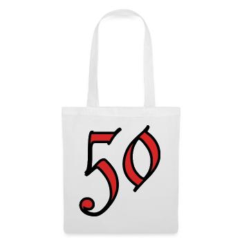 50. 50 JAHRE. 50-JÄHRIGES JUBILÄUM. 50-JÄHRIGES JUBILÄUM. - Stoffbeutel - Weiß - Vorne