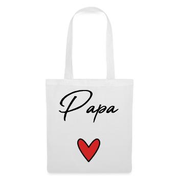 PAPA. VATERTAG. FROHER VATERTAG. ALLES GUTE ZUM GEBURTSTAG. - Stoffbeutel - Weiß - Vorne