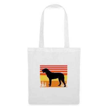 Cao De Castro Laboreiro Hund Silhouette Retro Sonne - Stoffbeutel - Weiß - Vorne