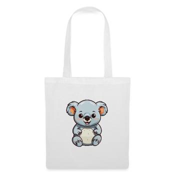 Koala-Karikatur-Kawaii-Aquarell-Illustration - Stoffbeutel - Weiß - Vorne
