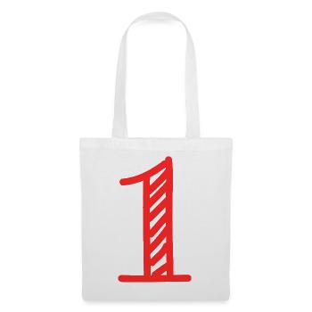 1. 1 JAHR. 1. JAHRESTAG. 1 JAHR GEBURTSTAG - Stoffbeutel - Weiß - Vorne