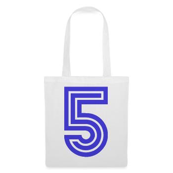 5. 5 JAHRE. 5-JÄHRIGES JUBILÄUM. 5-JÄHRIGES JUBILÄUM. 5. - Stoffbeutel - Weiß - Vorne