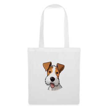Draht Foxterrier Hunderasse Aquarell Karikatur Kawa - Stoffbeutel - Weiß - Vorne