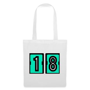 18. 18. GEBURTSTAG. GEBURTSTAG 18 JAHRE. 18 - Stoffbeutel - Weiß - Vorne