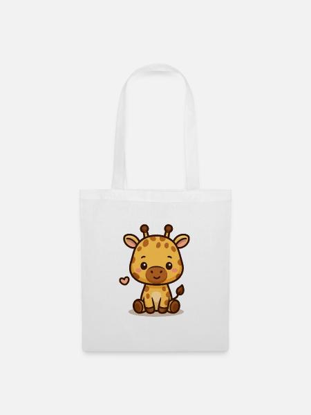 Kleine Giraffe – süß & freundlich - Stoffbeutel - Weiß