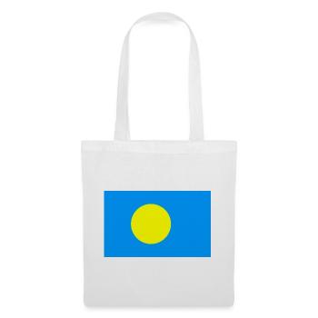Palau – Sonnenflagge auf blauem Hintergrund - Stoffbeutel - Weiß - Vorne