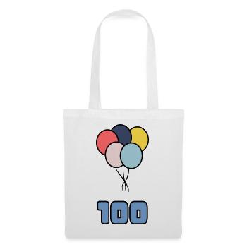 100. 100 JAHRE. 100-JÄHRIGES JUBILÄUM. 100. GEBURTSTAG - Stoffbeutel - Weiß - Vorne