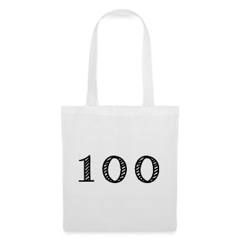 100. 100 JAHRE. 100-JÄHRIGES JUBILÄUM. 100. GEBURTSTAG - Stoffbeutel - Weiß - Vorne