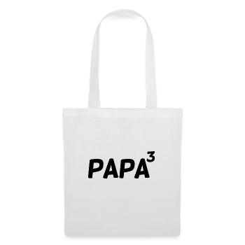 Dreifacher Vater - Papa hoch Drei - Vatertag - Stoffbeutel - Weiß - Vorne