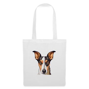 Glatte Foxterrier-Hunderasse Aquarell-Karikatur Ka - Stoffbeutel - Weiß - Vorne